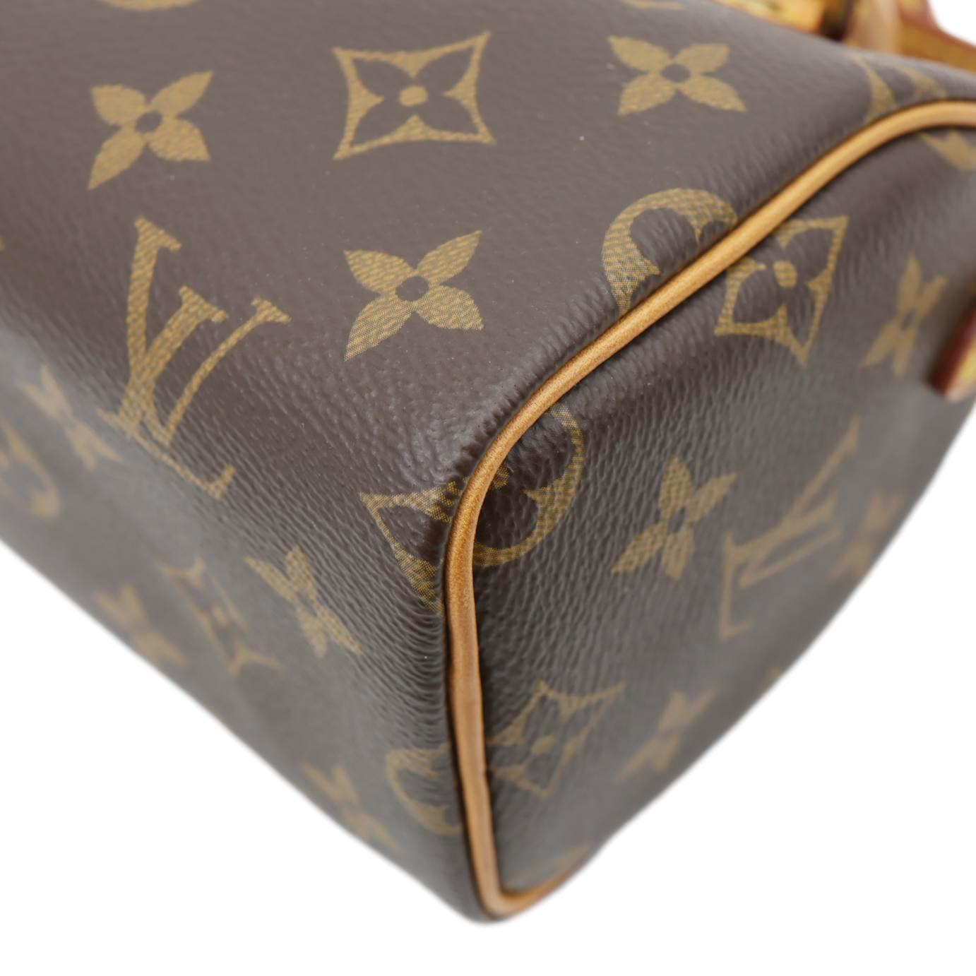 LOUIS VUITTON Nano Speedy Bandouliere Monogram Canvas Crossbody Bag Brown