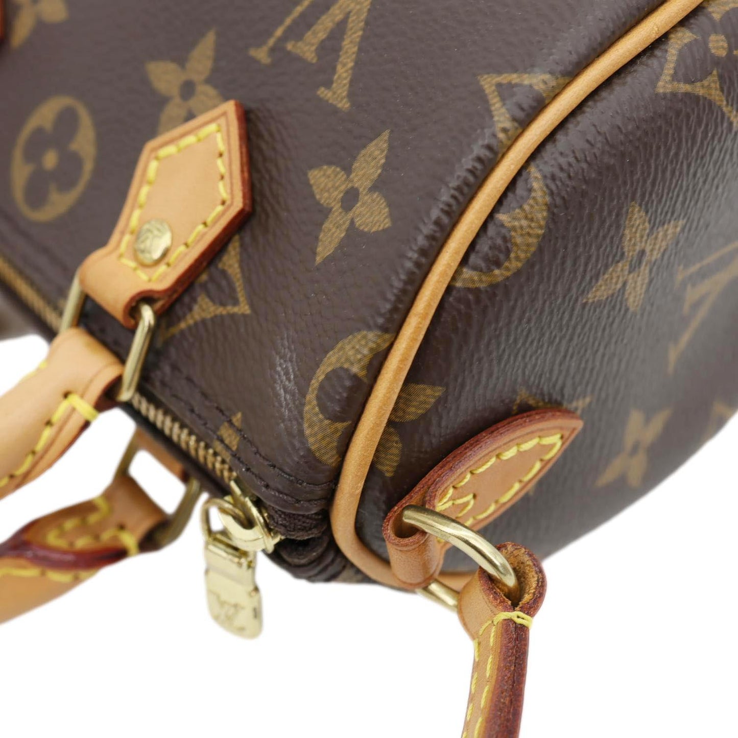 LOUIS VUITTON Nano Speedy Bandouliere Monogram Canvas Crossbody Bag Brown