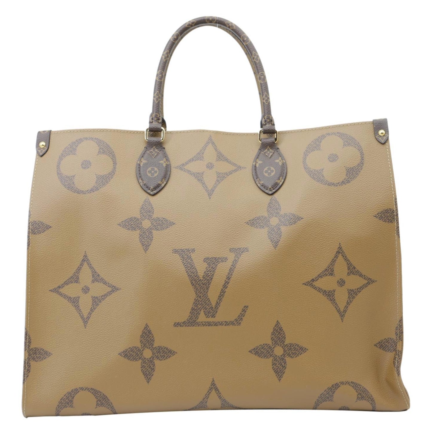 LOUIS VUITTON Onthego GM Giant Monogram Canvas Tote Bag Brown