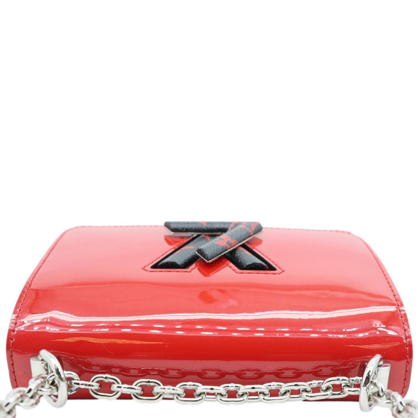 LOUIS VUITTON Twist PM Infrarouge Vernis Chain Shoulder Bag Red