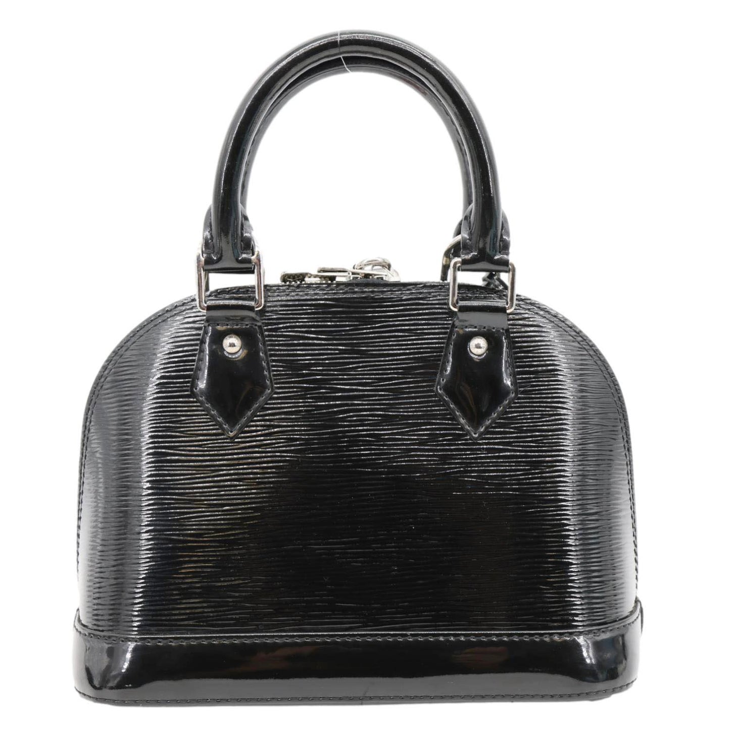 LOUIS VUITTON Alma BB Electric Epi Leather Satchel Bag Black