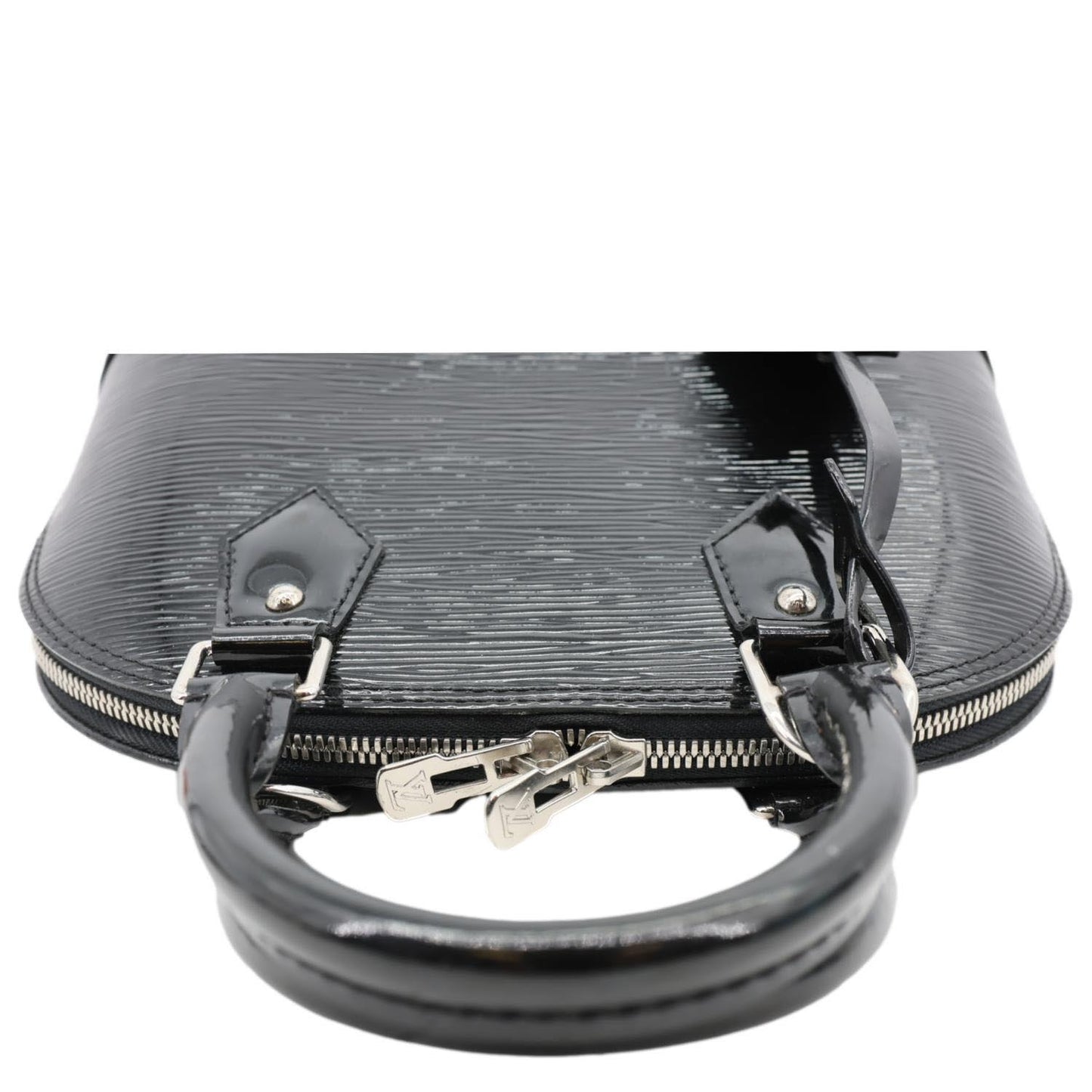 LOUIS VUITTON Alma BB Electric Epi Leather Satchel Bag Black