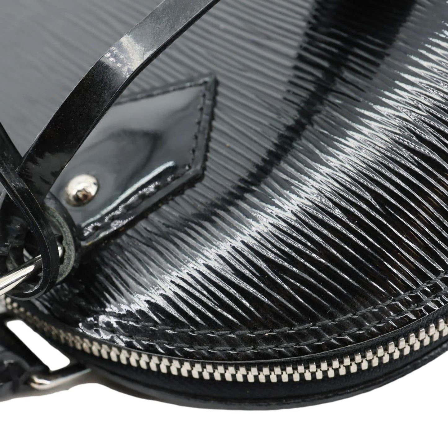 LOUIS VUITTON Alma BB Electric Epi Leather Satchel Bag Black