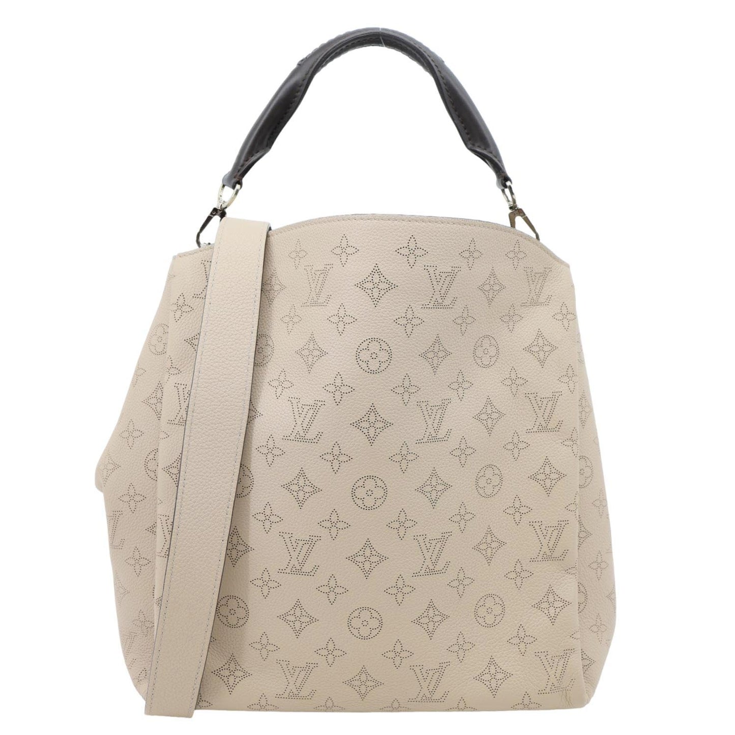 LOUIS VUITTON Babylone Mahina Calfskin Leather Shoulder Bag Galet