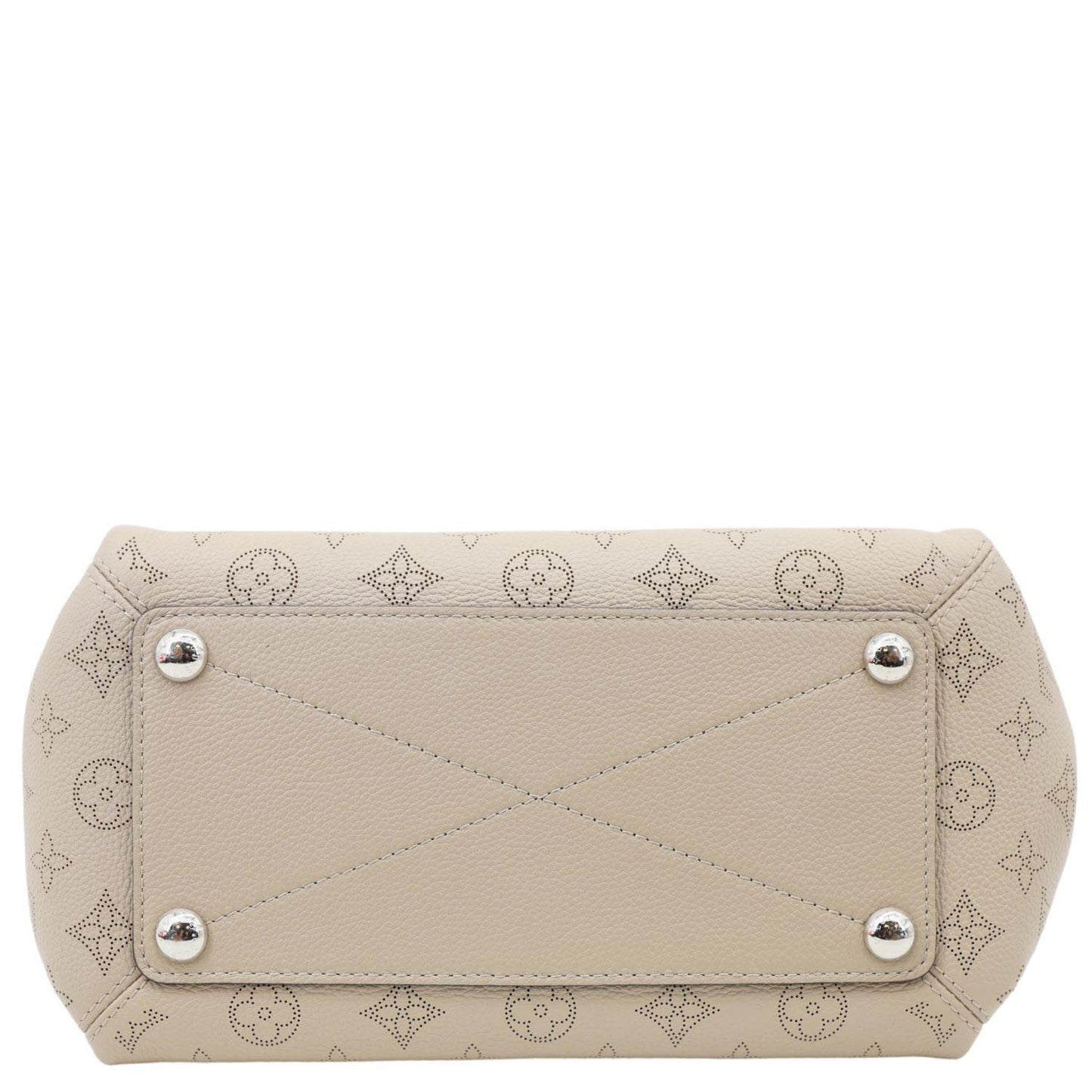 LOUIS VUITTON Babylone Mahina Calfskin Leather Shoulder Bag Galet