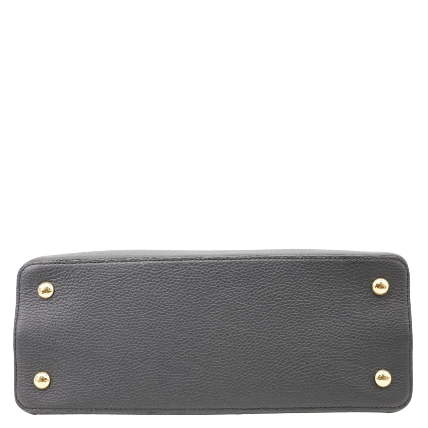 LOUIS VUITTON Capucines Taurillon Leather Satchel Bag Black