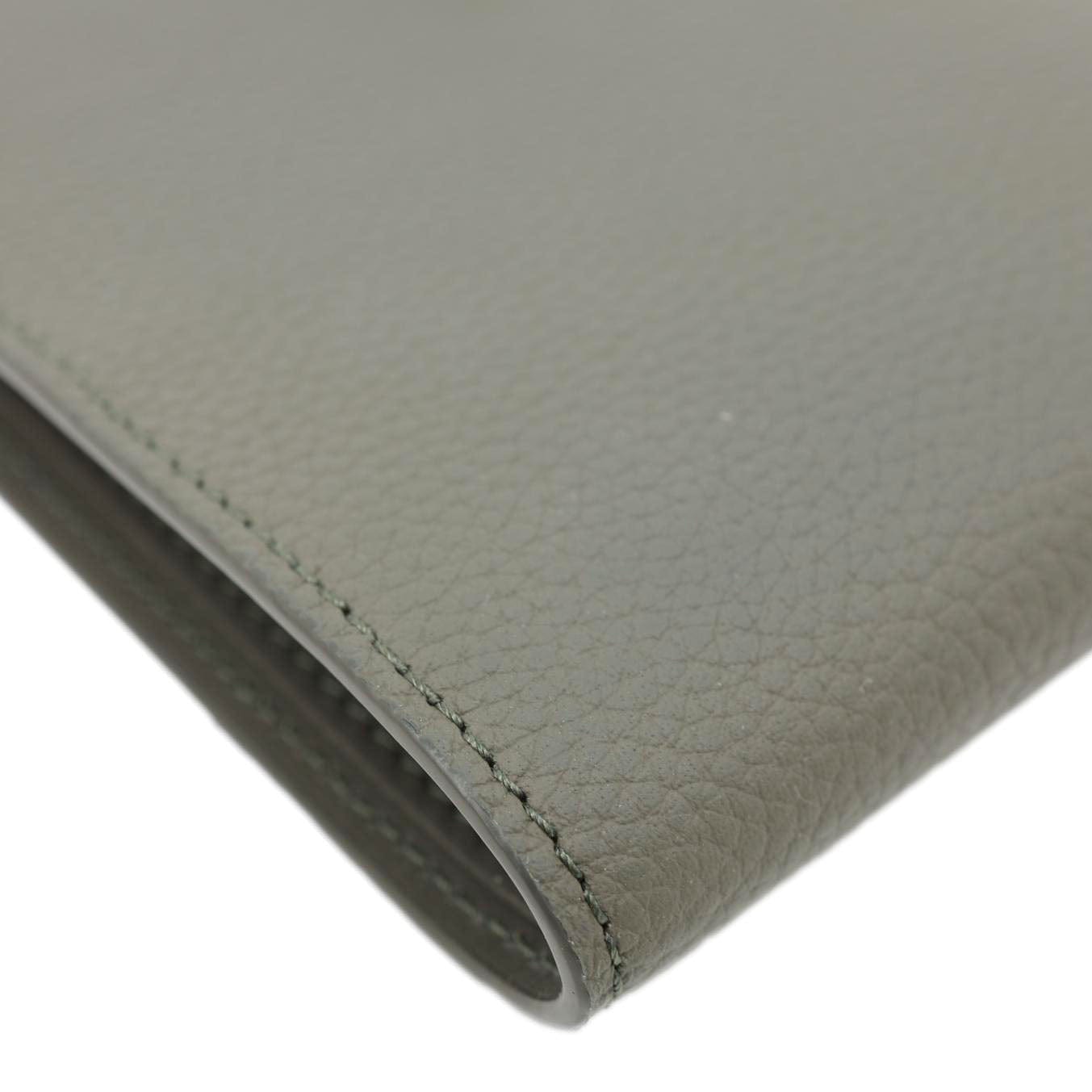 LOUIS VUITTON Multiple Wallet Aerogram Grained Calfskin Leather Clutch Green
