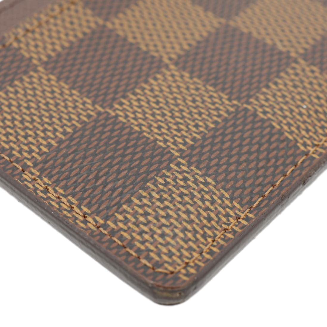 LOUIS VUITTON Damier Ebene Card Holder Brown