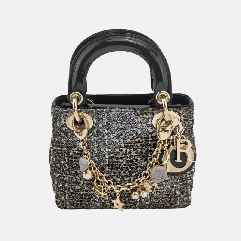 Lady Dior Mini Christmas 2011 Limited Edition Black Tweed and Star Chain