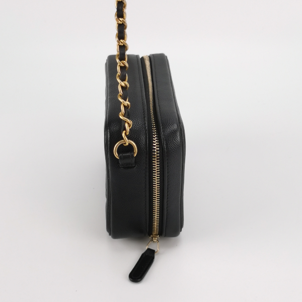 Chanel Filigree Mini Vanity Case 2018 Black Caviar Leather Bag