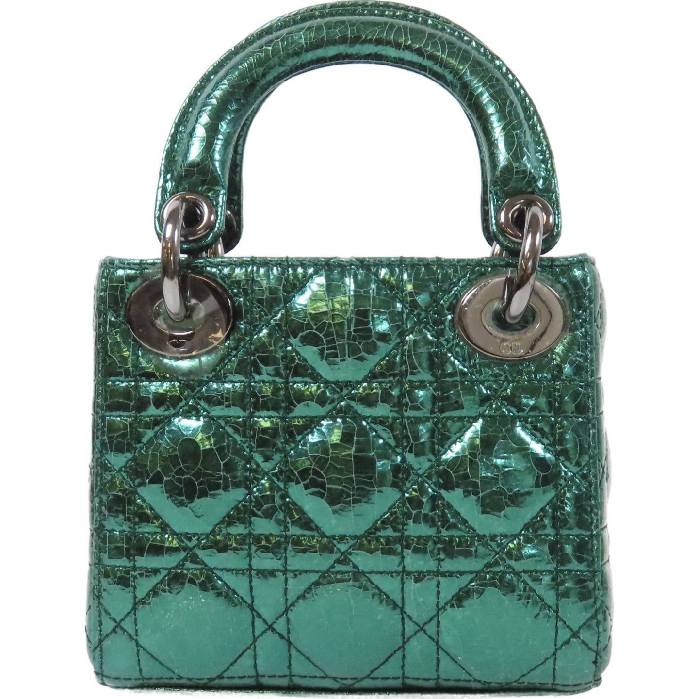 Dior Micro Metallic Crinkled Calfskin Cannage Lady Dior satchel