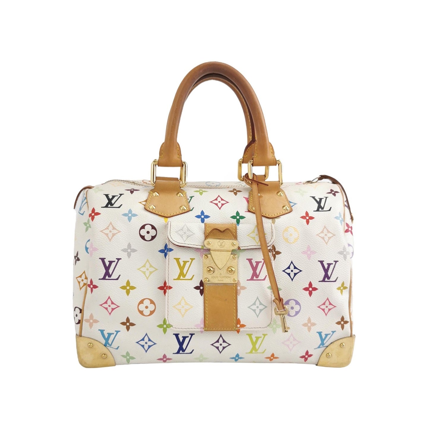 Louis Vuitton x Takashi Murakami Speedy 30 Lock White Multicolor