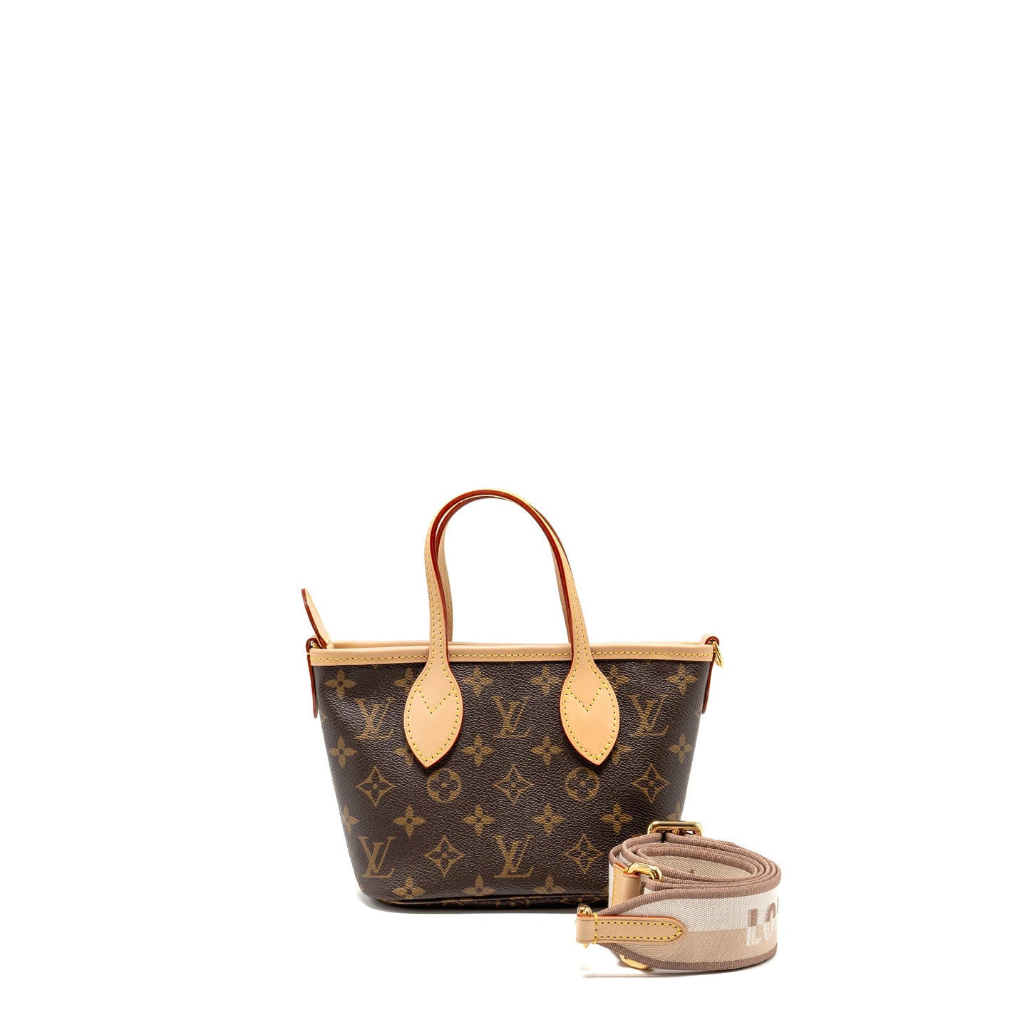 Louis Vuitton Neverfull Beige Strap Monogram Canvas