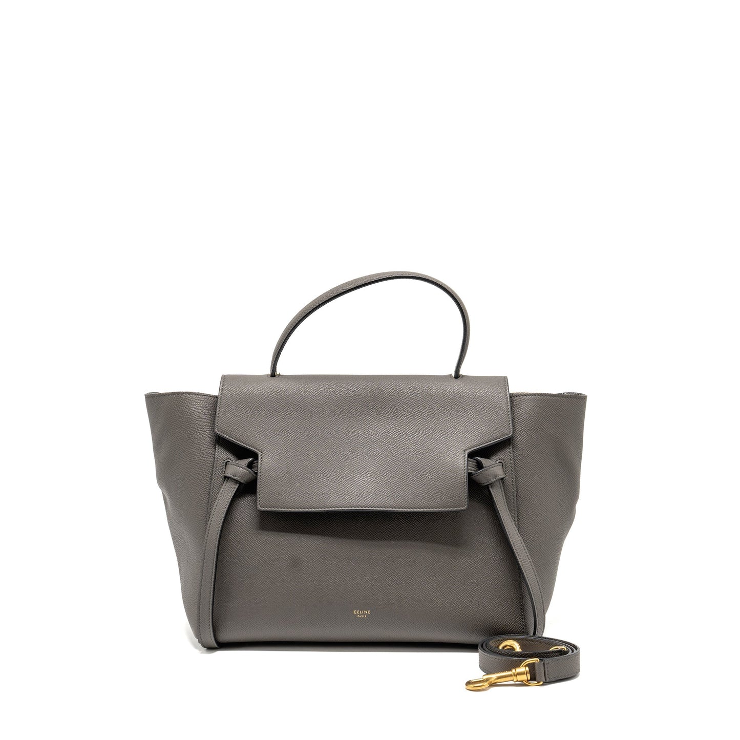 Luxury CELINE Mini Belt Bag Calfskin Grey GHW