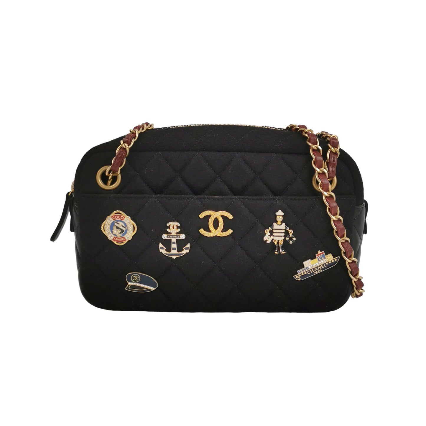Chanel MÃ©tiers d'Art Paris-Hamburg 2018 Wool Nautical Charms Camera Bag Dark Navy