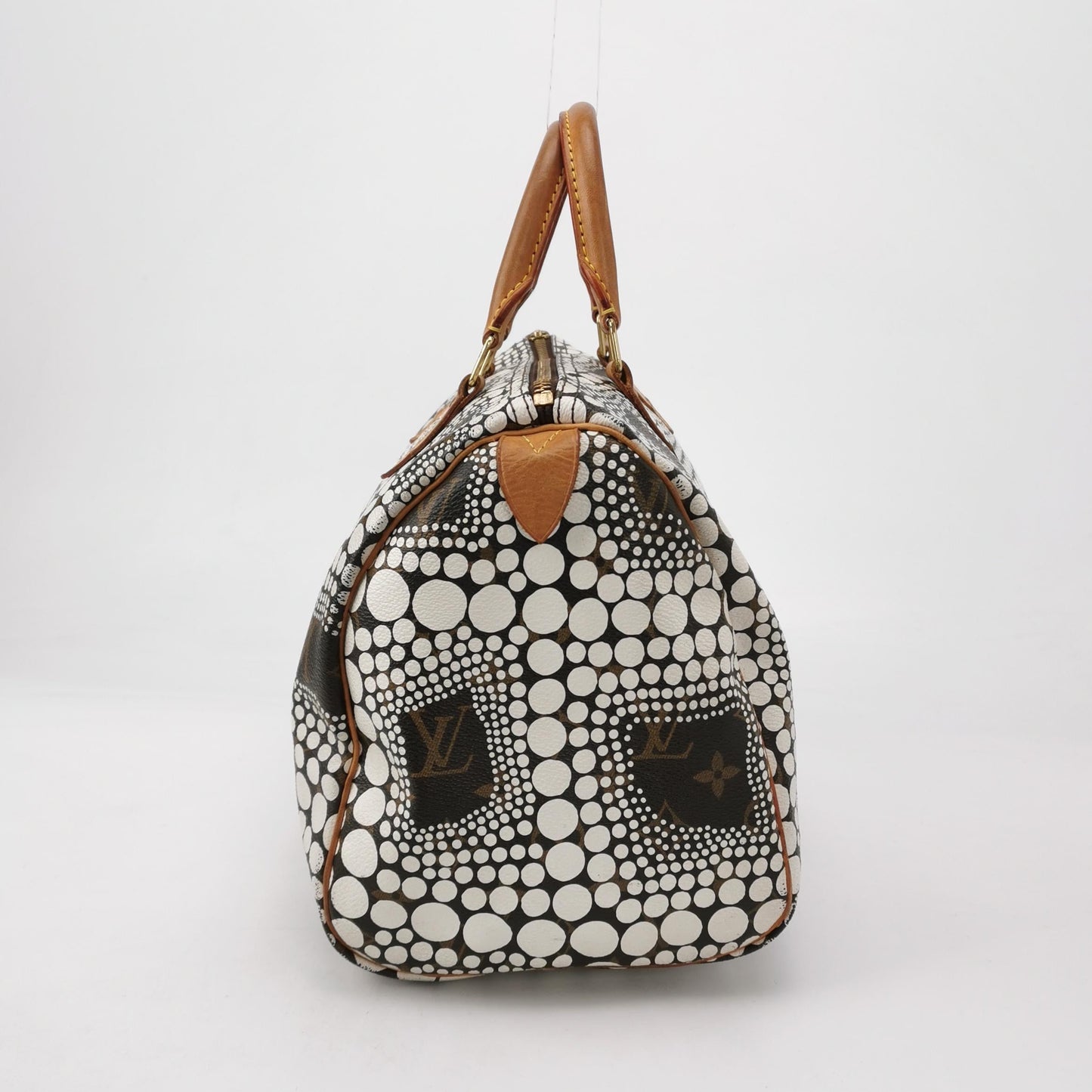 Louis Vuitton Kusama Town Speedy 30 White Top Handle Bag