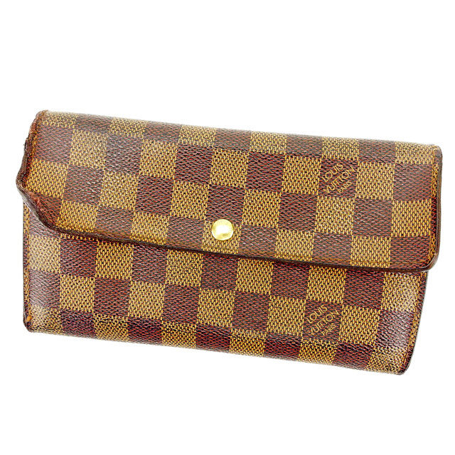 LOUIS VUITTON Long Wallet Purse N61725 Ebene Pochette Porto MonÃÂ©credi