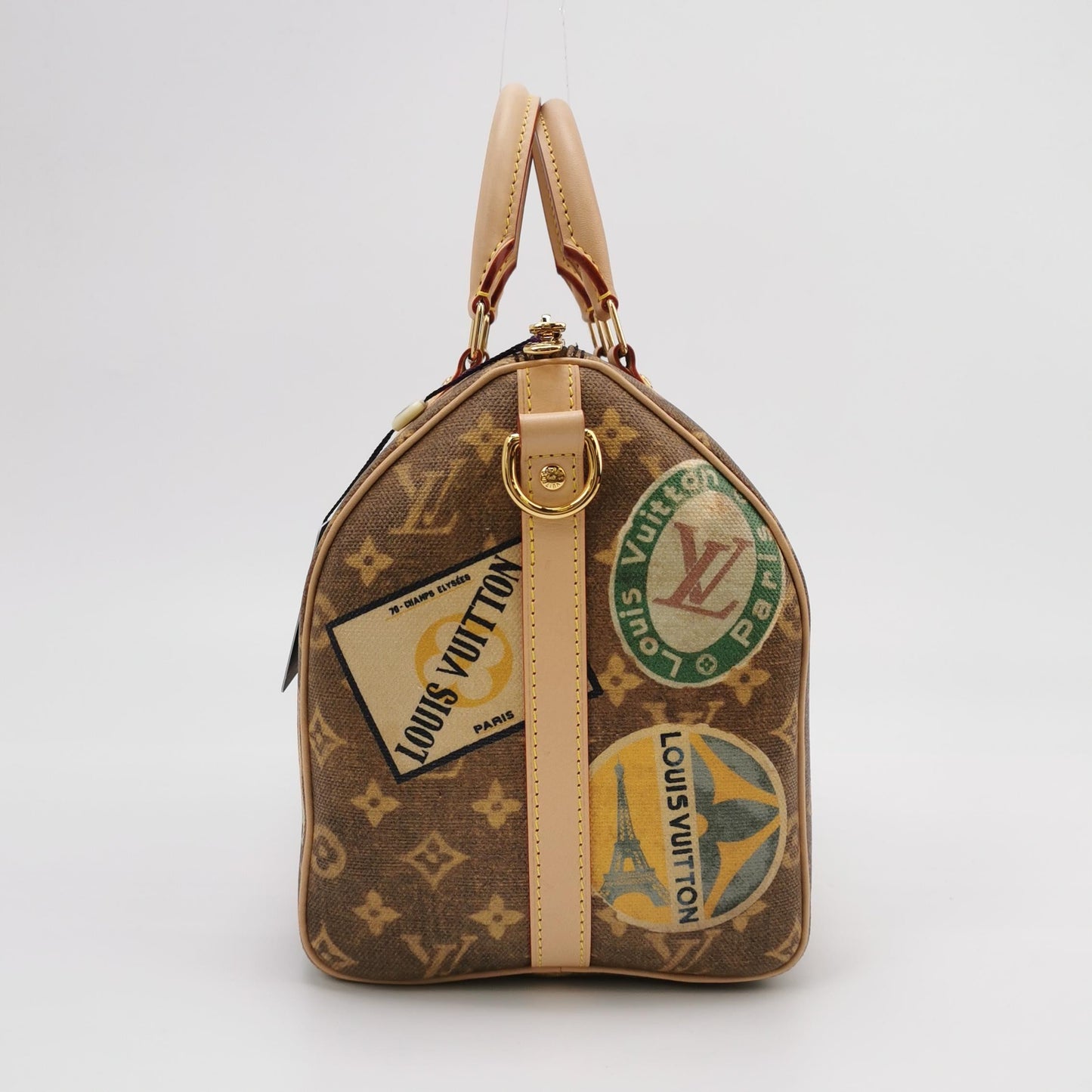 Louis Vuitton Speedy 30 Bandouliere Monogram Hotel Labels