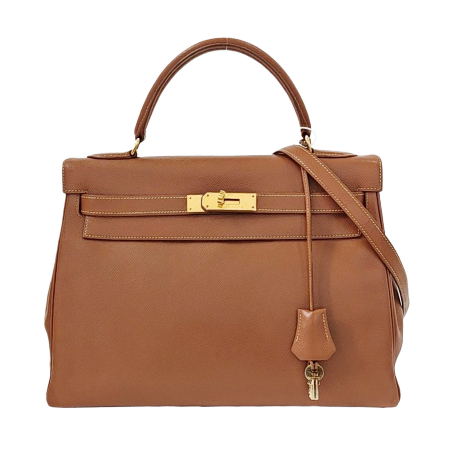 Hermes Kelly 32 Vintage Gold Epsom Retourne Gold Hardware 1993