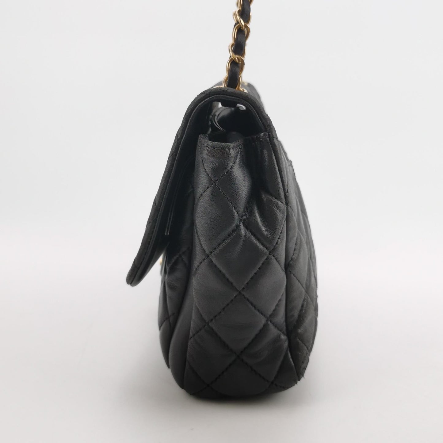 Chanel Now and Forever Large Flap Bag Black Lambskin Gold HW, 2013-14