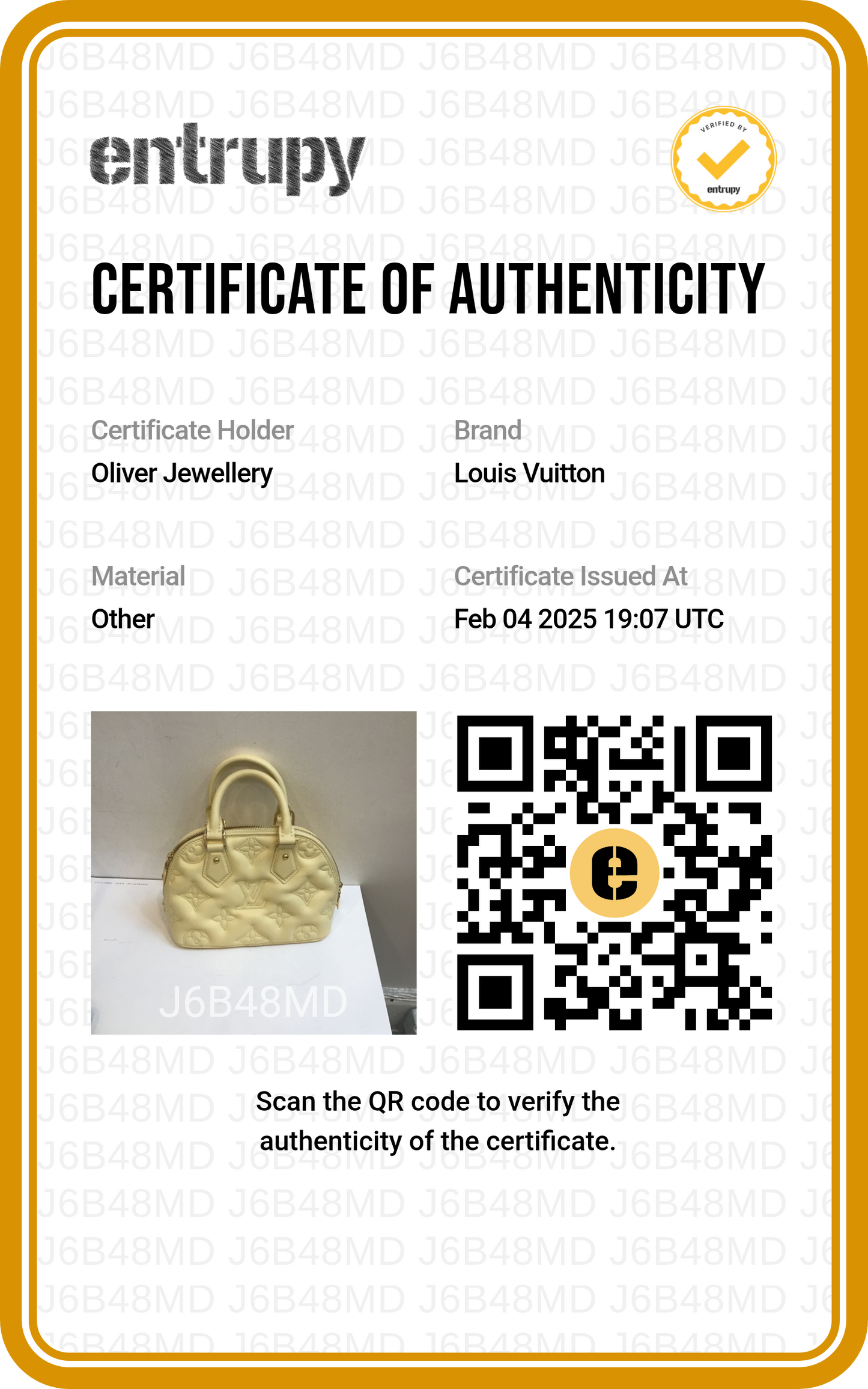 Louis Vuitton Yellow Bubblegram Embossed Leather Alma BB