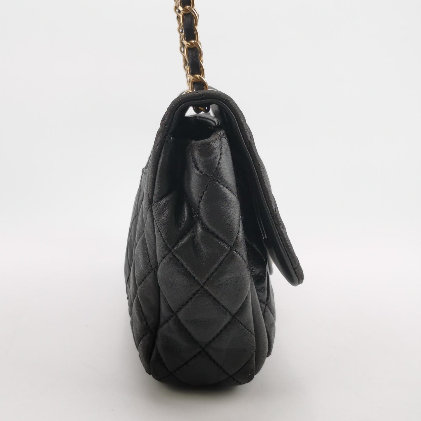 Chanel Now and Forever Large Flap Bag Black Lambskin Gold HW, 2013-14