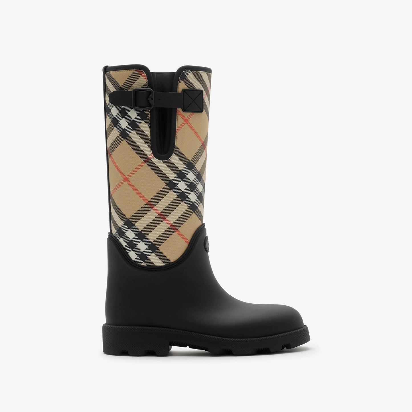 BURBERRY BLACK VINTAGE CHECK SIMEON RAIN BOOT