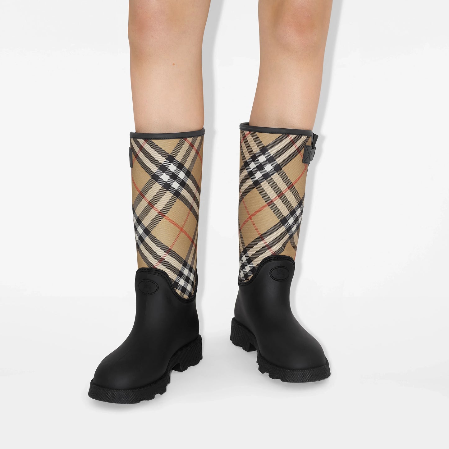 BURBERRY BLACK VINTAGE CHECK SIMEON RAIN BOOT