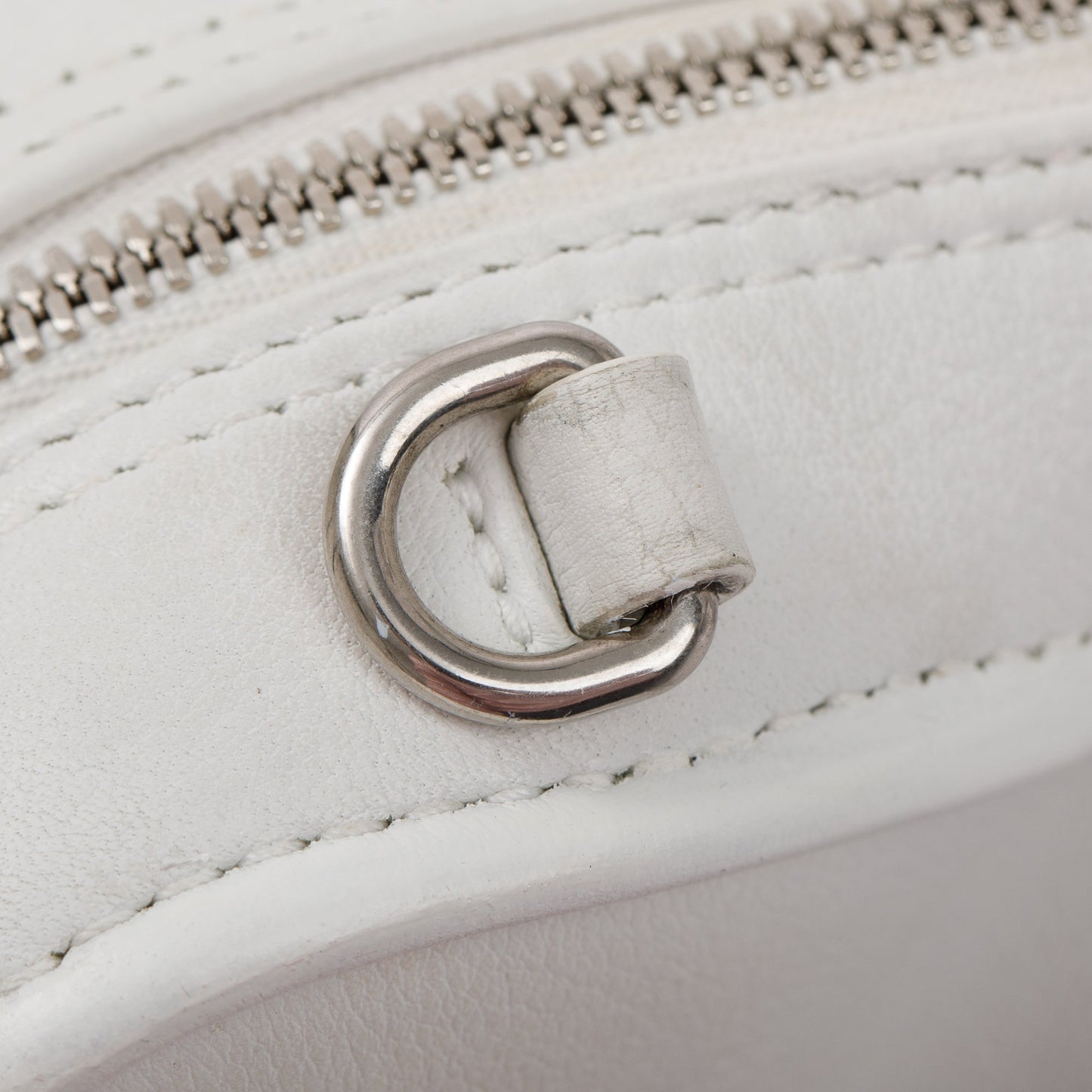 Balenciaga 2020 White Calfskin Leather Triangle S Duffle Bag