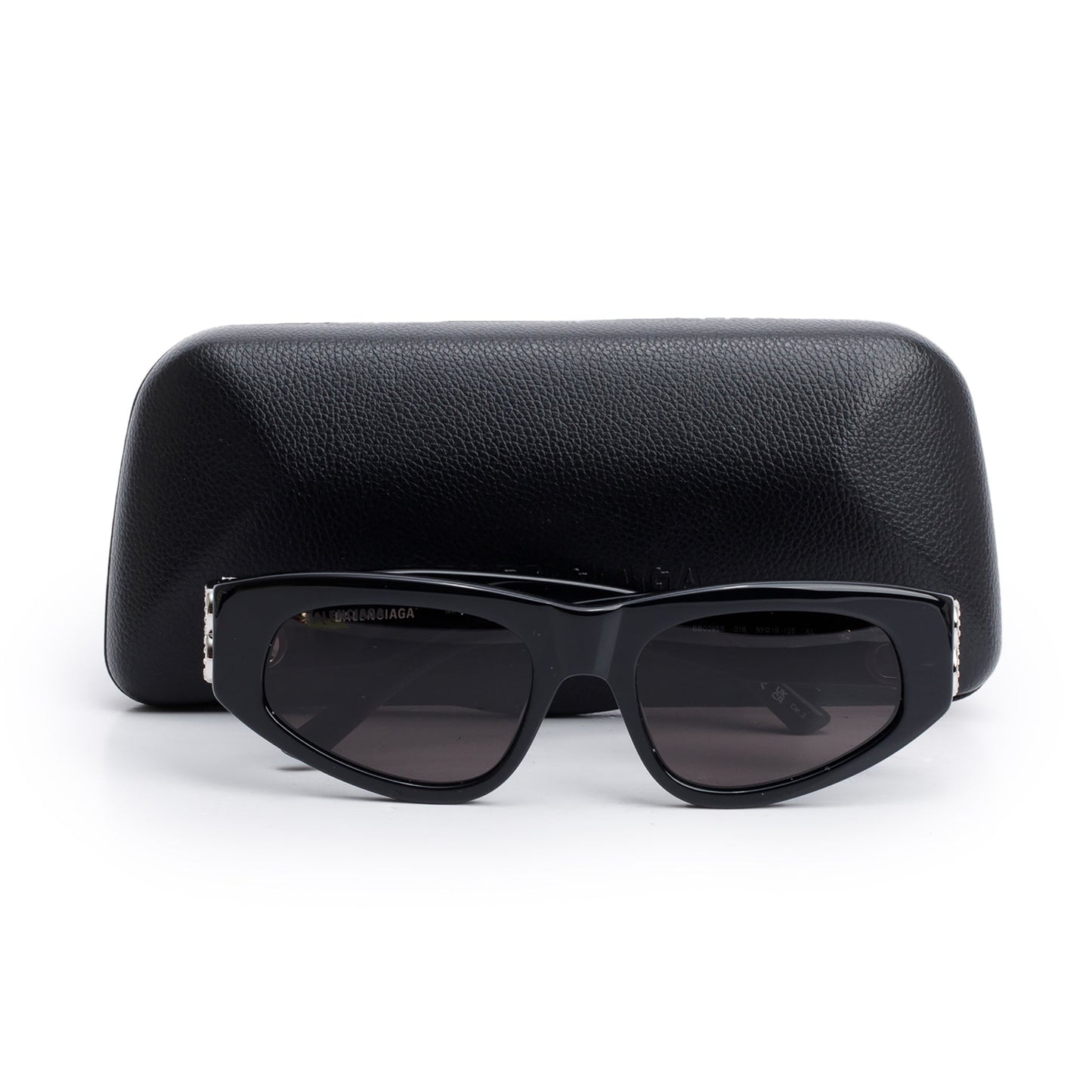 Balenciaga BB0095S Black Acetate Crystal Dynasty D-Frame Sunglasses