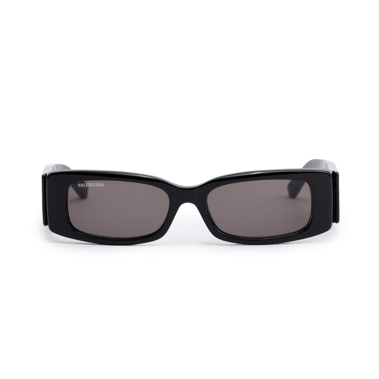 Balenciaga BB0260S Black Acetate Logo Rectangular Sunglasses
