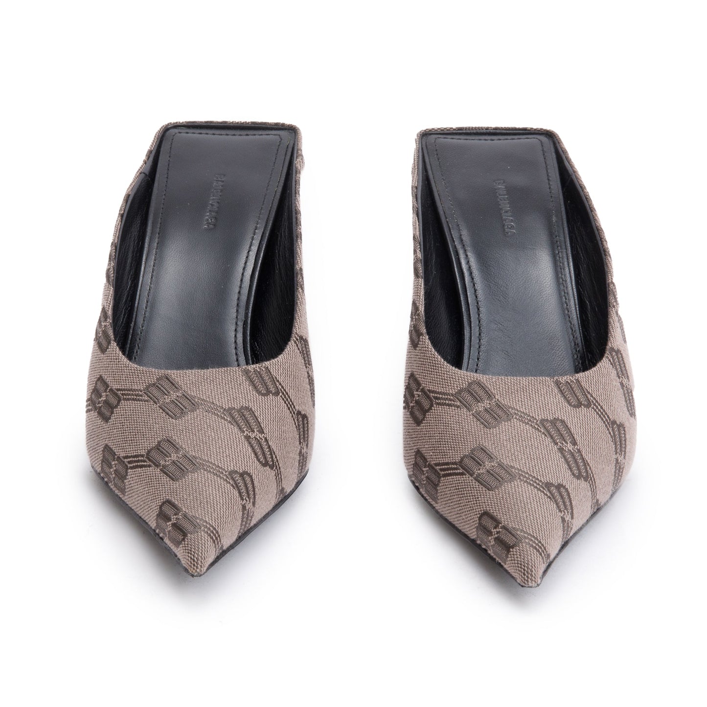 Balenciaga Beige BB Monogram Knife Mules, Size36