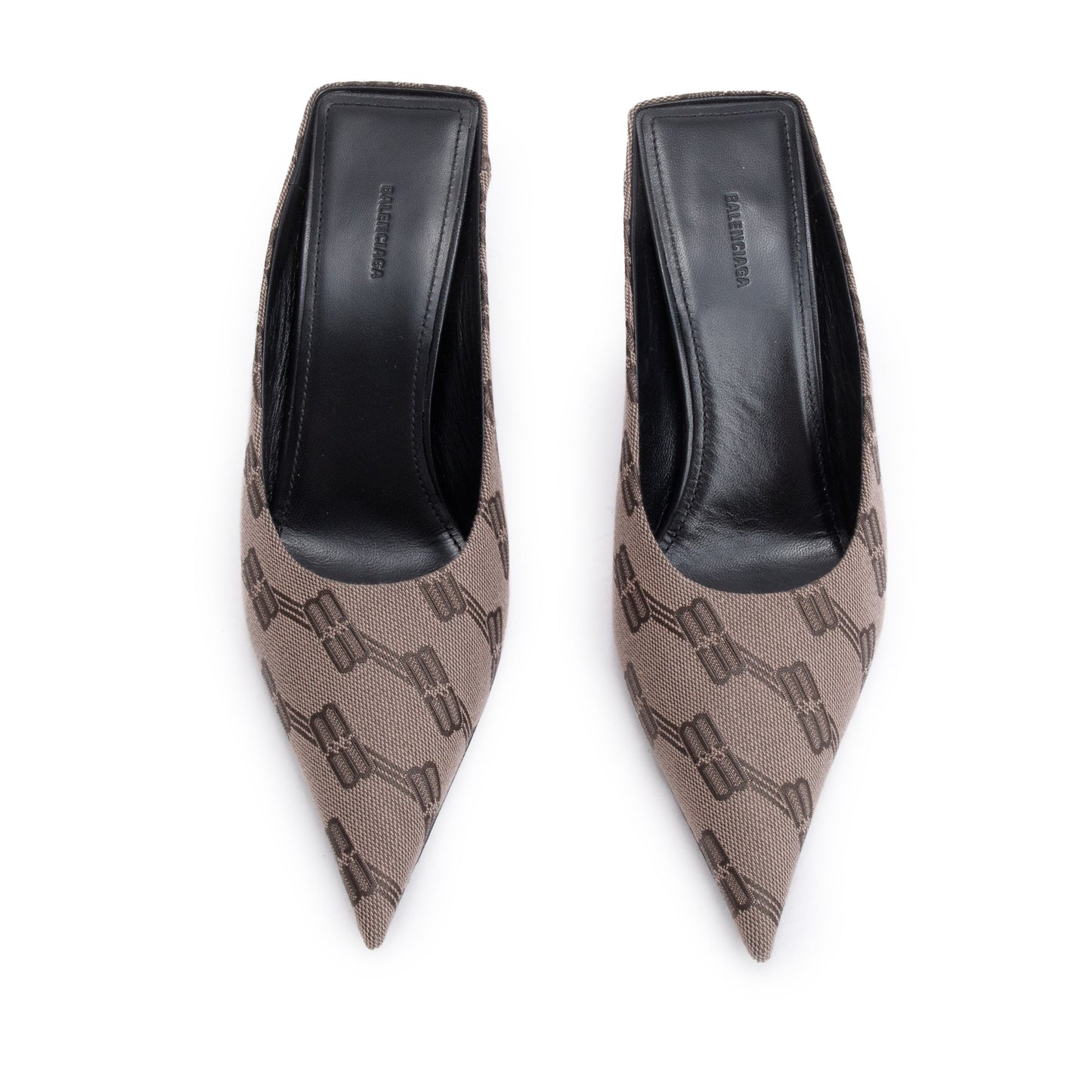 Balenciaga Beige BB Monogram Knife Mules, Size36