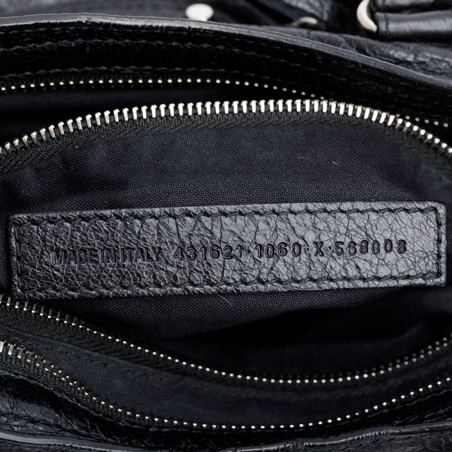 Balenciaga Black Agneau Leather Small Logo Strap Motocross Classic City Bag