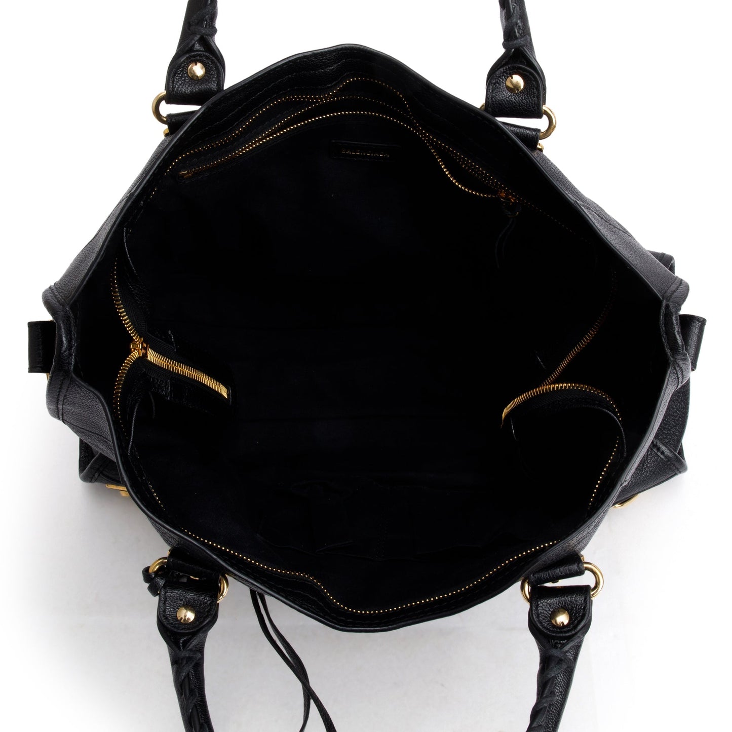 Balenciaga Black Chevre Leather Metallic Edge City Bag
