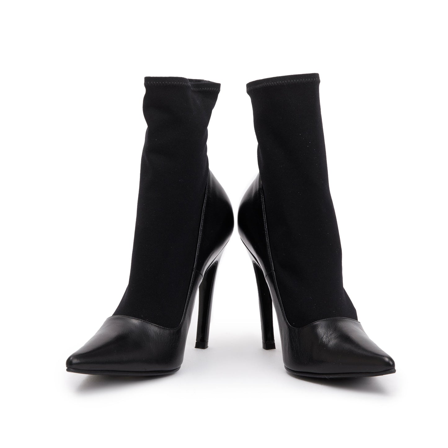 Balenciaga Black Spandex & Leather Knife 110 Bootie , Size 36