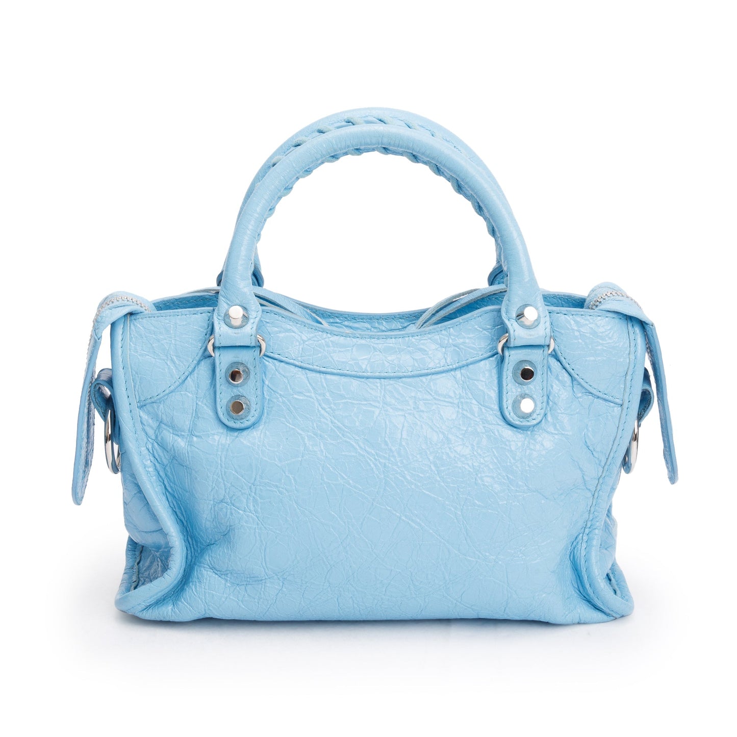 Balenciaga Blue Agneau Leather Classic Mini City Bag