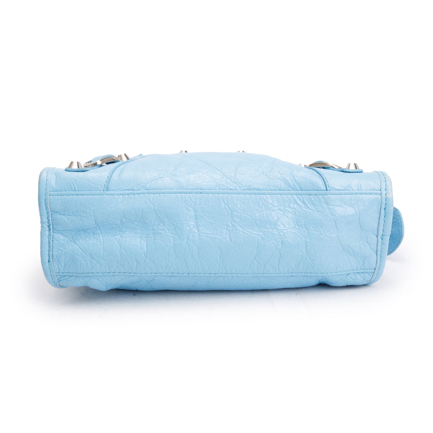 Balenciaga Blue Agneau Leather Classic Mini City Bag