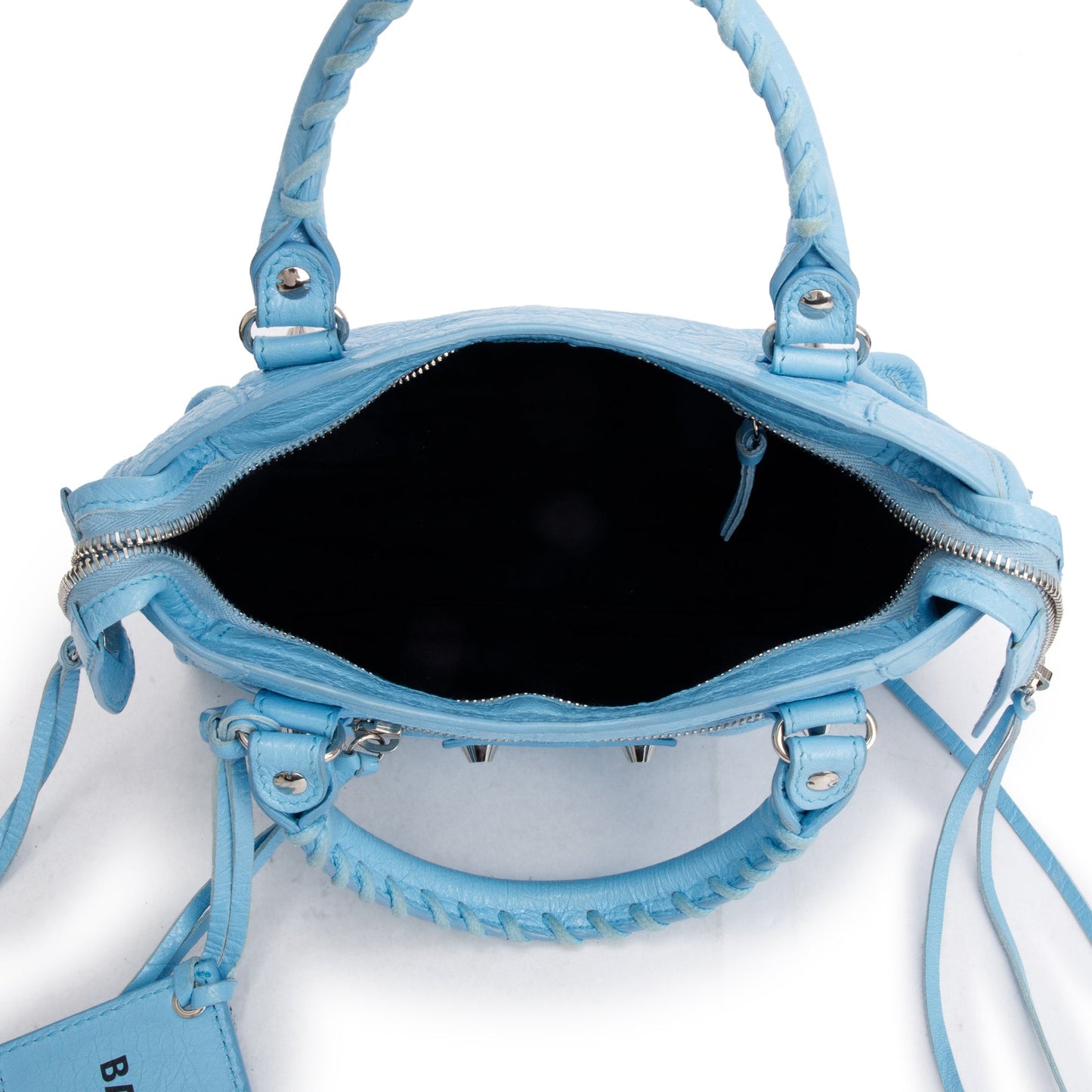 Balenciaga Blue Agneau Leather Classic Mini City Bag