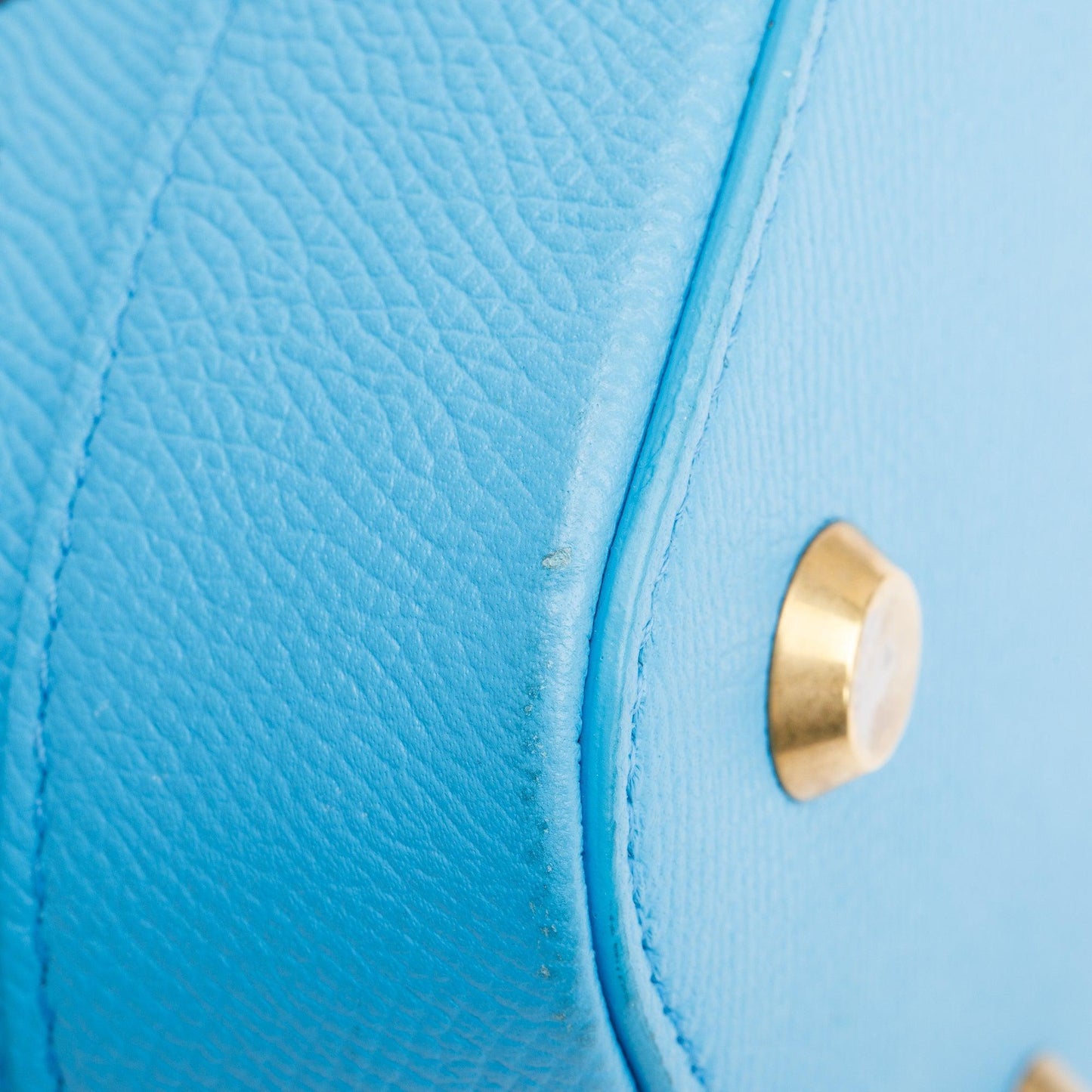 Balenciaga Blue Grained Calfskin Leather Ville S Top Handle Bag