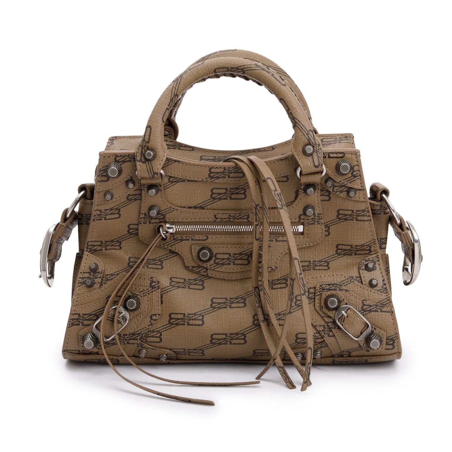 Balenciaga Brown BB Monogram Canvas Neo Cagole Classic XS City Bag