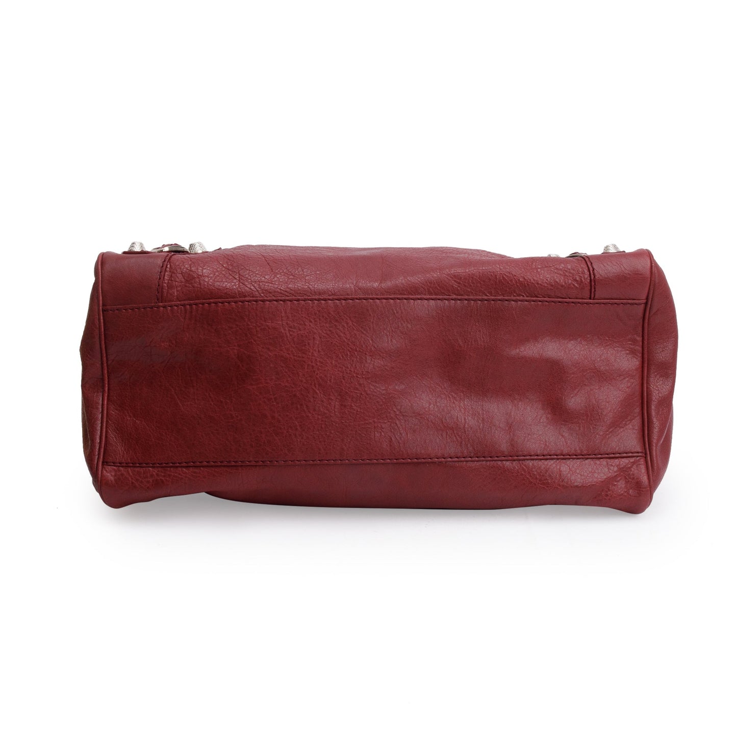 Balenciaga Burgundy Motocross Agneau Leather Giant 12 City Bag