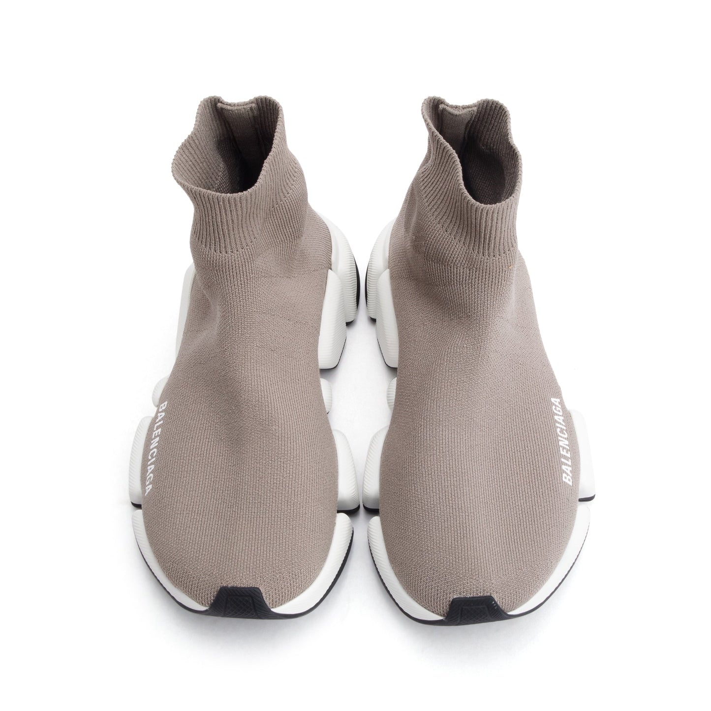 Balenciaga Dark Beige Knit Speed LT Trainer Sock Sneaker, Size 35