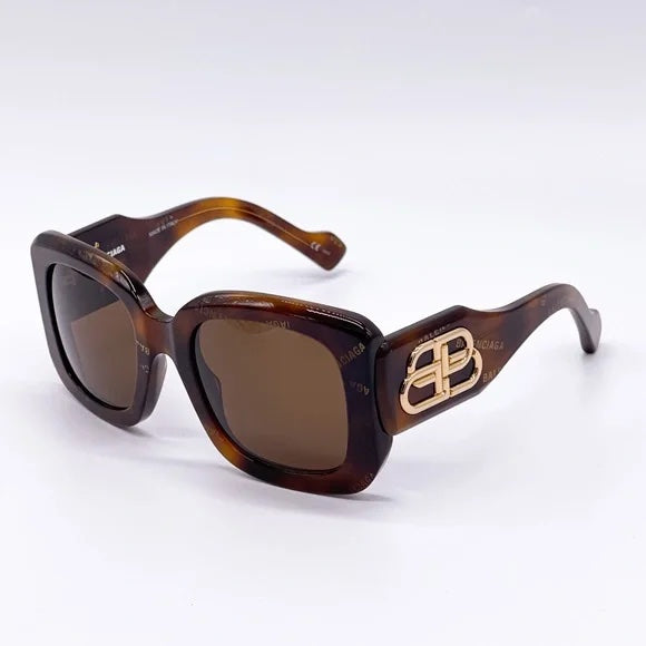 BALENCIAGA HAVANA RECTANGLE SUNGLASSES BB0069S