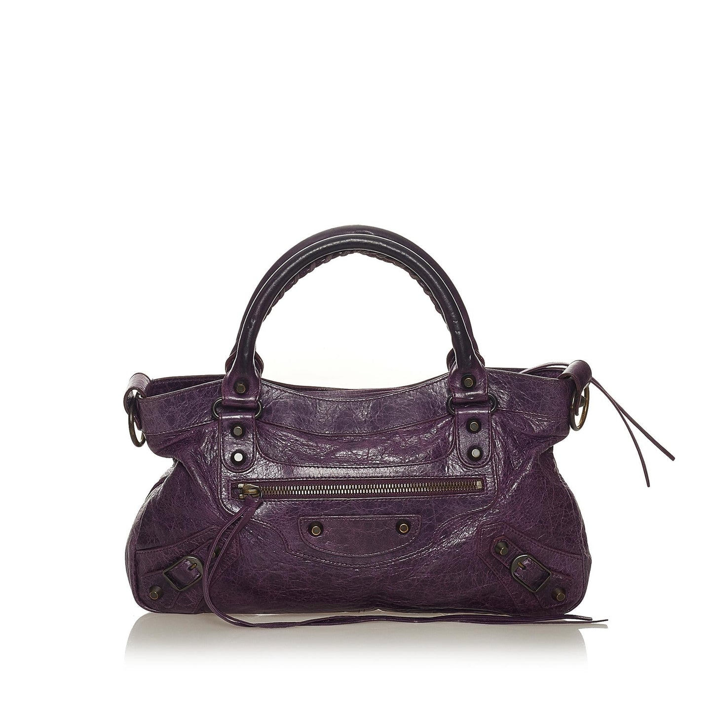 Luxury Balenciaga Trending 2025 Motocross Classic First Lambskin Leather Satchel (SHG-27480)