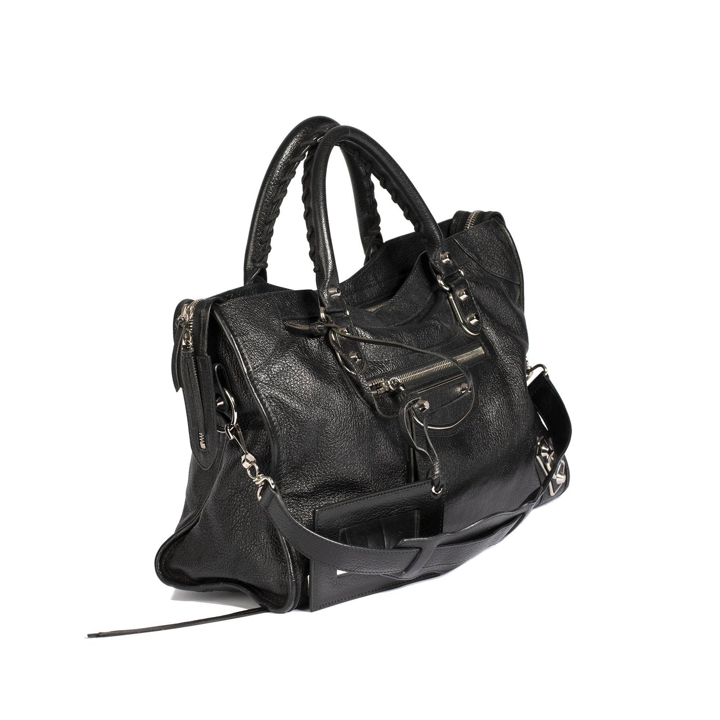 Balenciaga Motocross Classic Silver City Bag