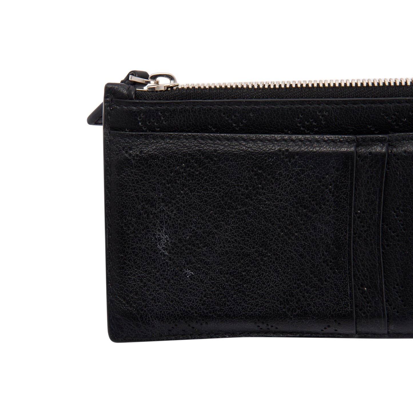 Balenciaga Perforated Leather Coin and Card Holder