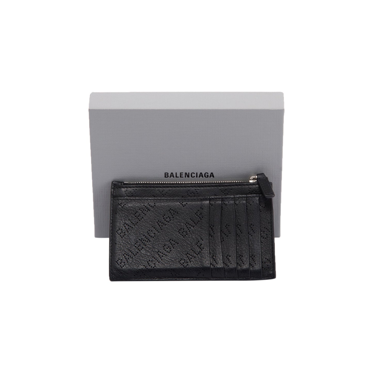 Balenciaga Perforated Leather Coin and Card Holder