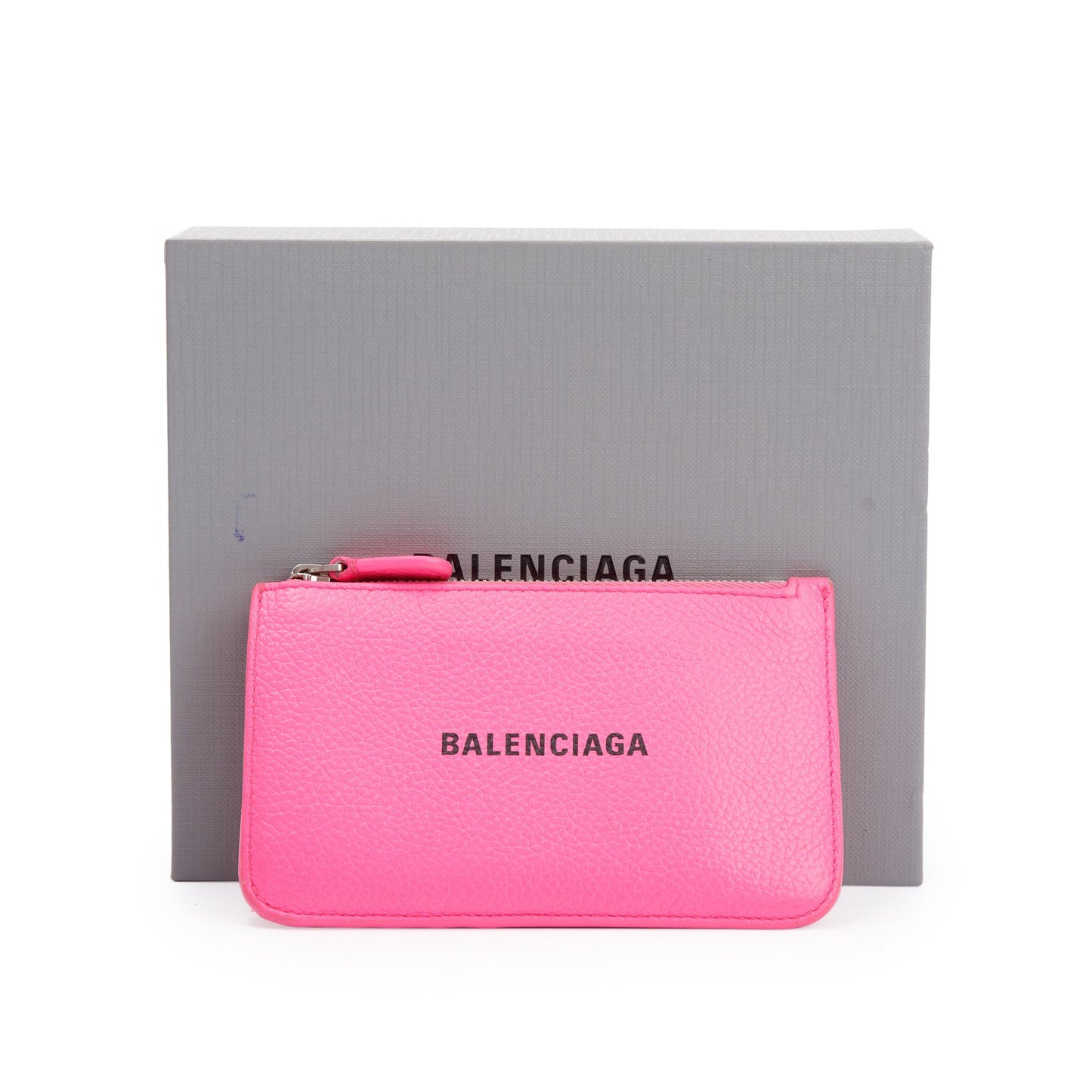 Balenciaga Pink Calfskin Leather Large Long Coin and Card Holder