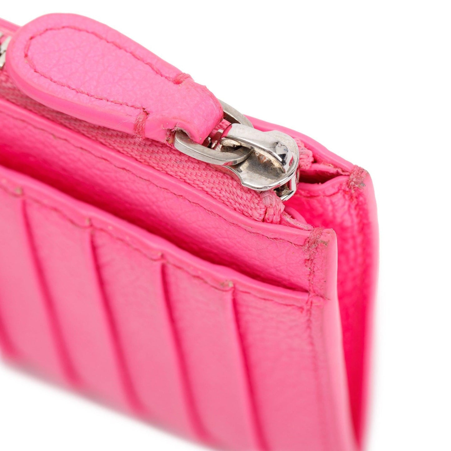 Balenciaga Pink Calfskin Leather Large Long Coin and Card Holder
